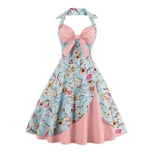 IWEMEK - XXL Audrey Hepburn Swing Floral Dress